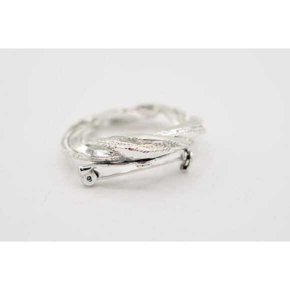 Gerry's Vintage Pin Brooch Round Wreath Silver Tone 1980s Signed BinV - Picture 7 of 12